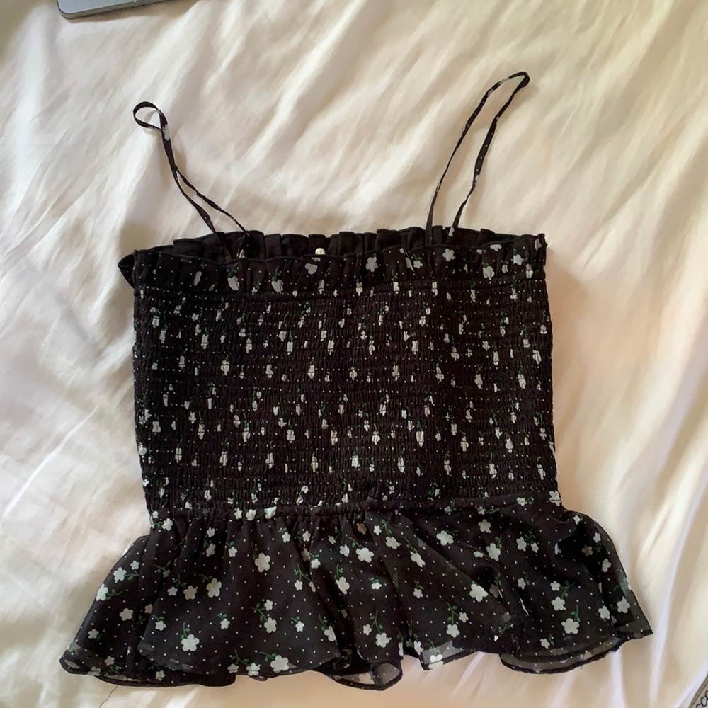 peplum spaghetti strap top